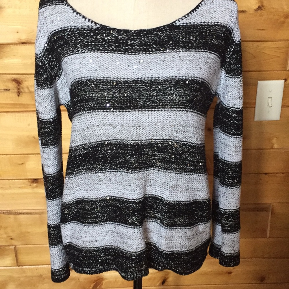 Black and white sparkly sweater